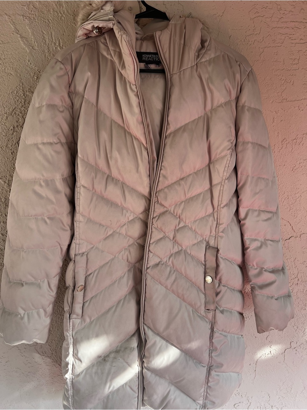 Kenneth Cole Reaction Women's cream color  Quilted Puffer Coat